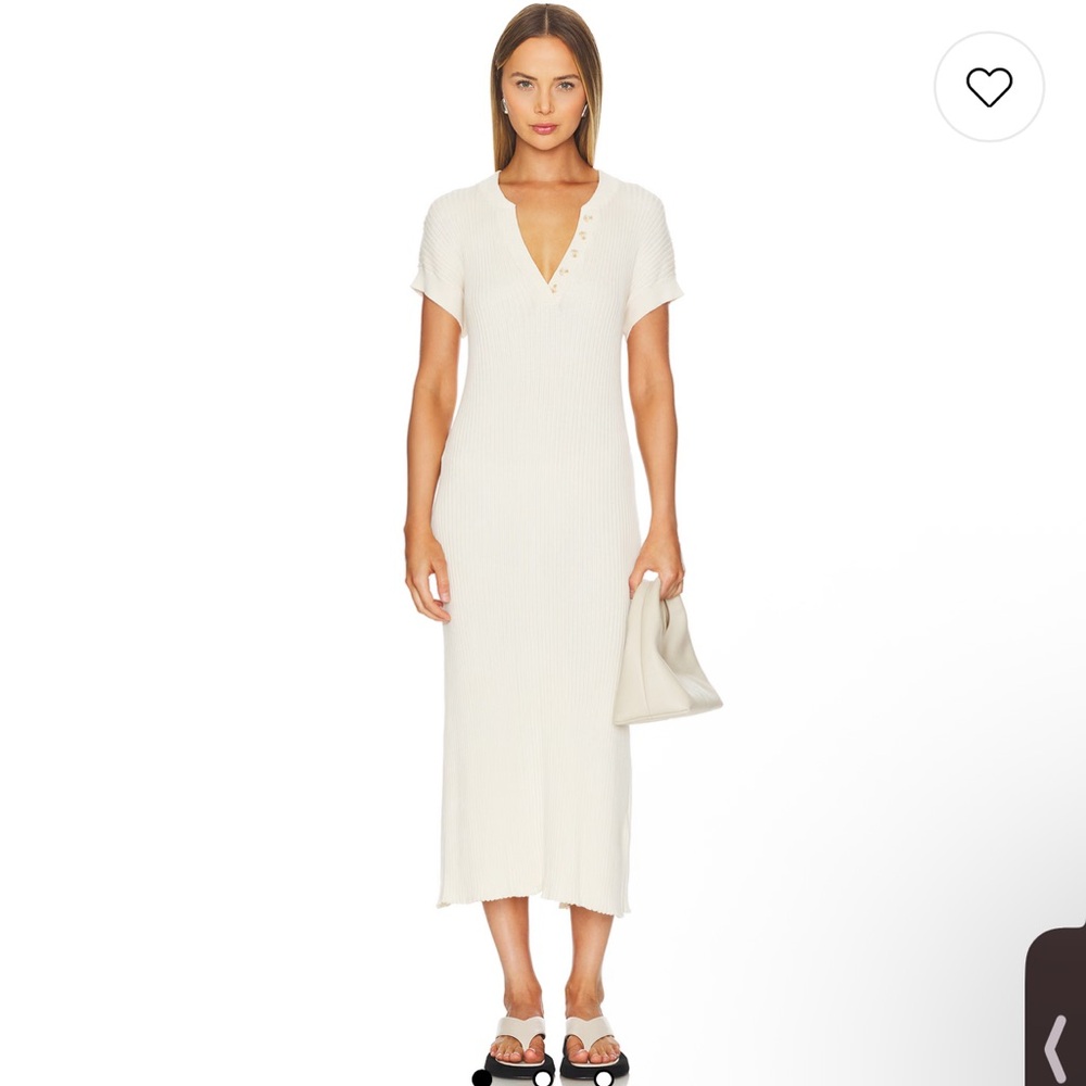 Varley Aria Knit Midi Dress in Whitecap Grey Small